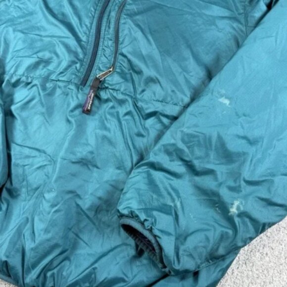 Vintage Patagonia Puff Ball Jacket USA Blue 1/2 Zip Large - Picture 3 of 7